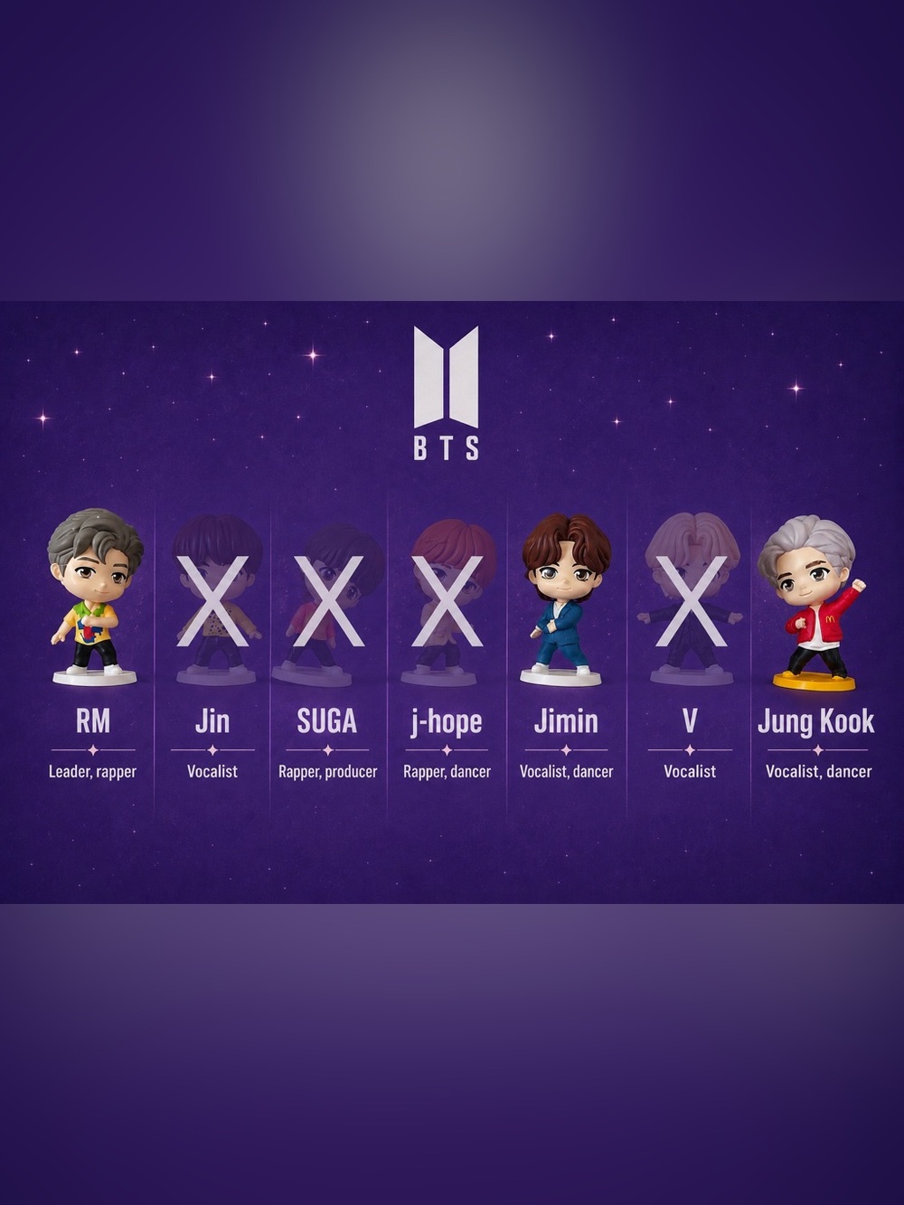 BTS Mini figurines- set of 3